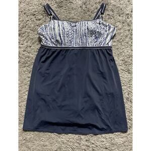 Avenue Women's Plus Size Empire Print Swim Dress Size 22W